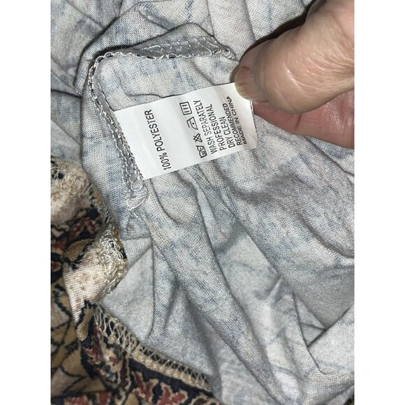 Womens Southwestern Aztec Print Shirt Size XXL Top Tan Stretch Comfort L/S - Picture 7 of 9